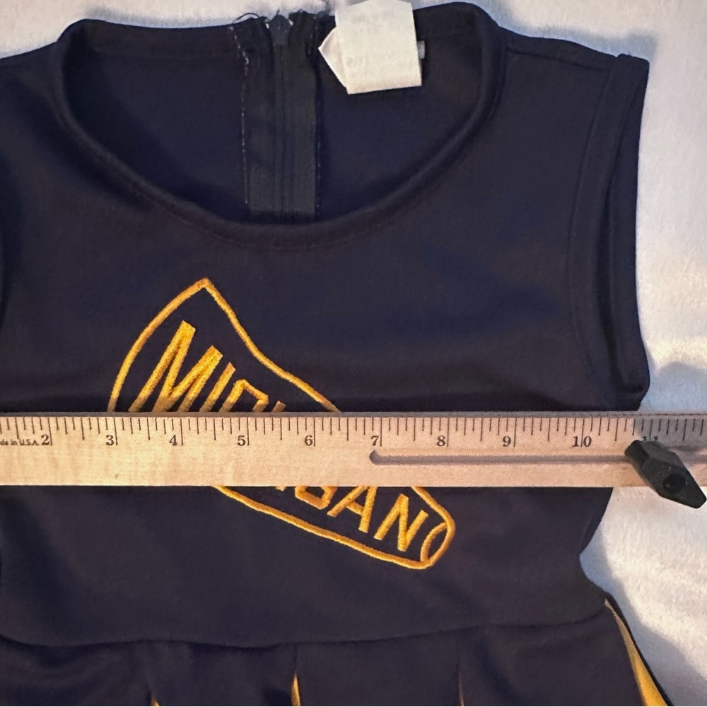 Vintage Michigan Wolverines Baby Cheerleader Jumper Dress Embroidered 2T Girl - Picture 4 of 7
